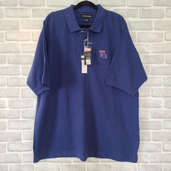 Club Colors Louisiana Tech Bulldogs Polo Shirt 2XL Mens Collegiate NEW - Picture 8 of 8